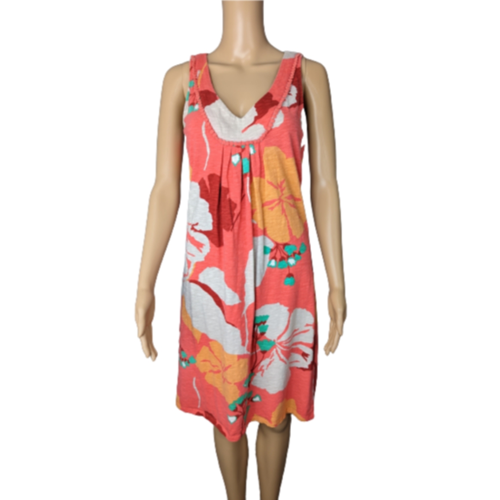 Boden Tarifa Coral Tropical Print Dress 6l